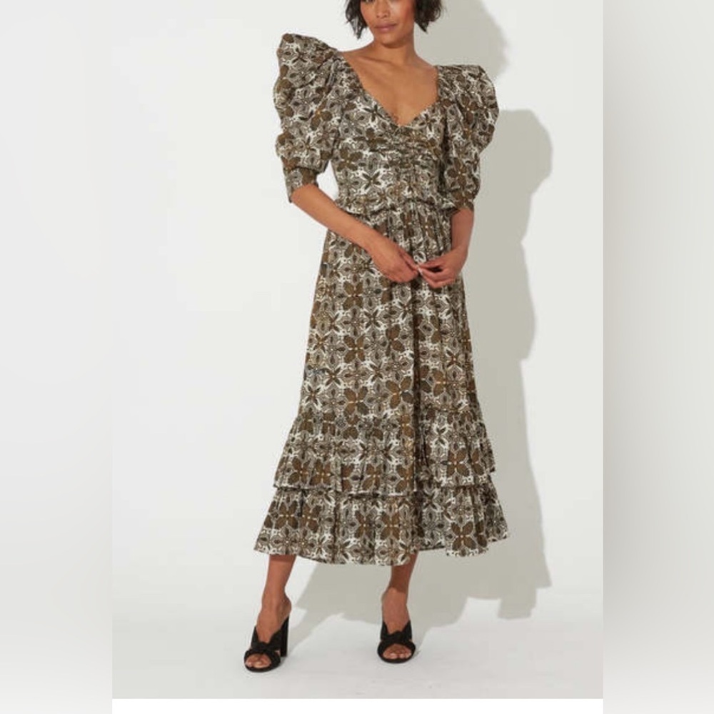 Cleobella Vicenza retro tile midi‎ dress sz small